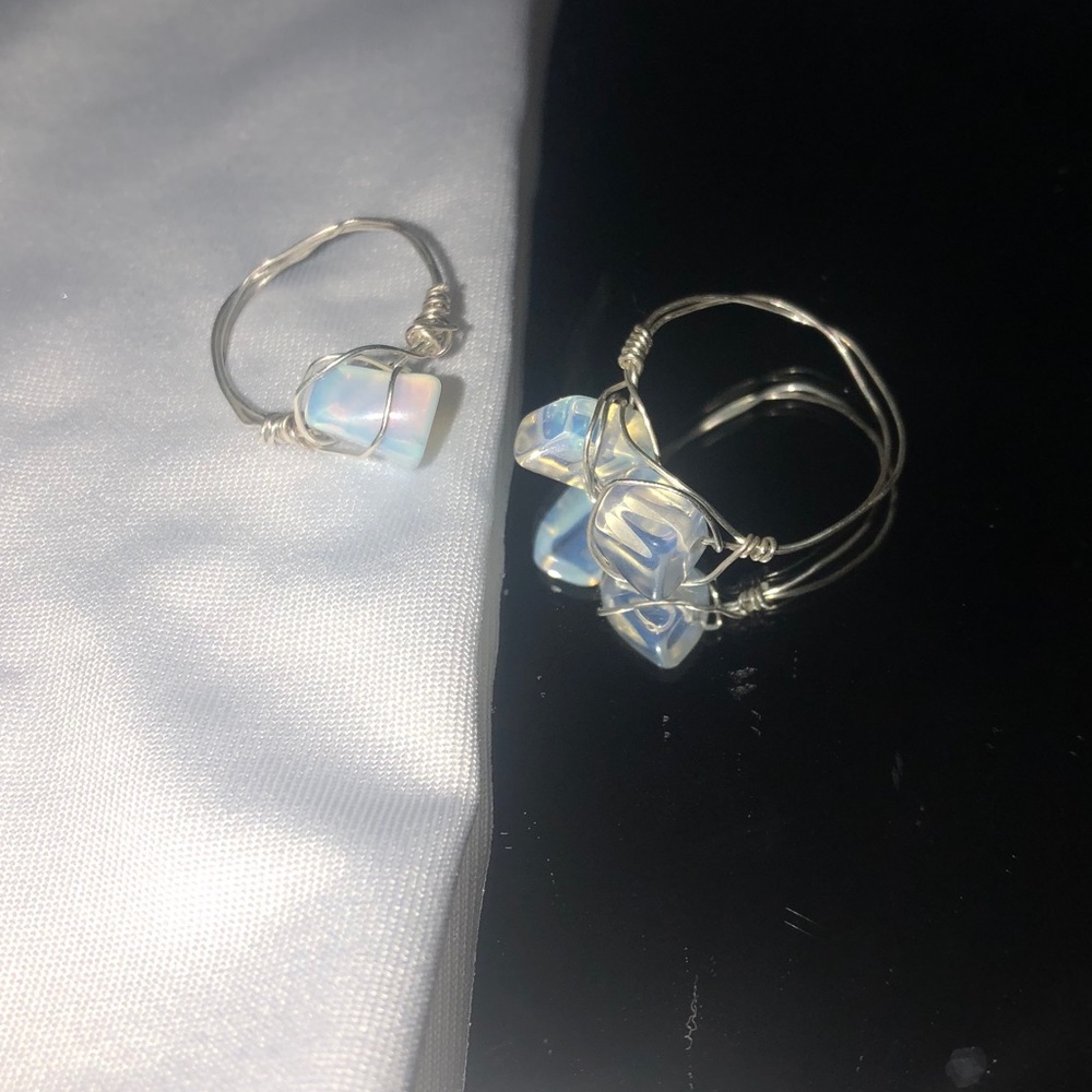 Handmade Opal Wire Rings